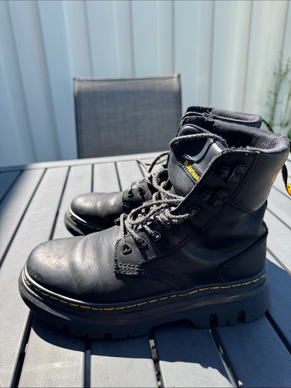 Dr. Martens Black Leather Lace-Up Boots - Picture 4 of 7